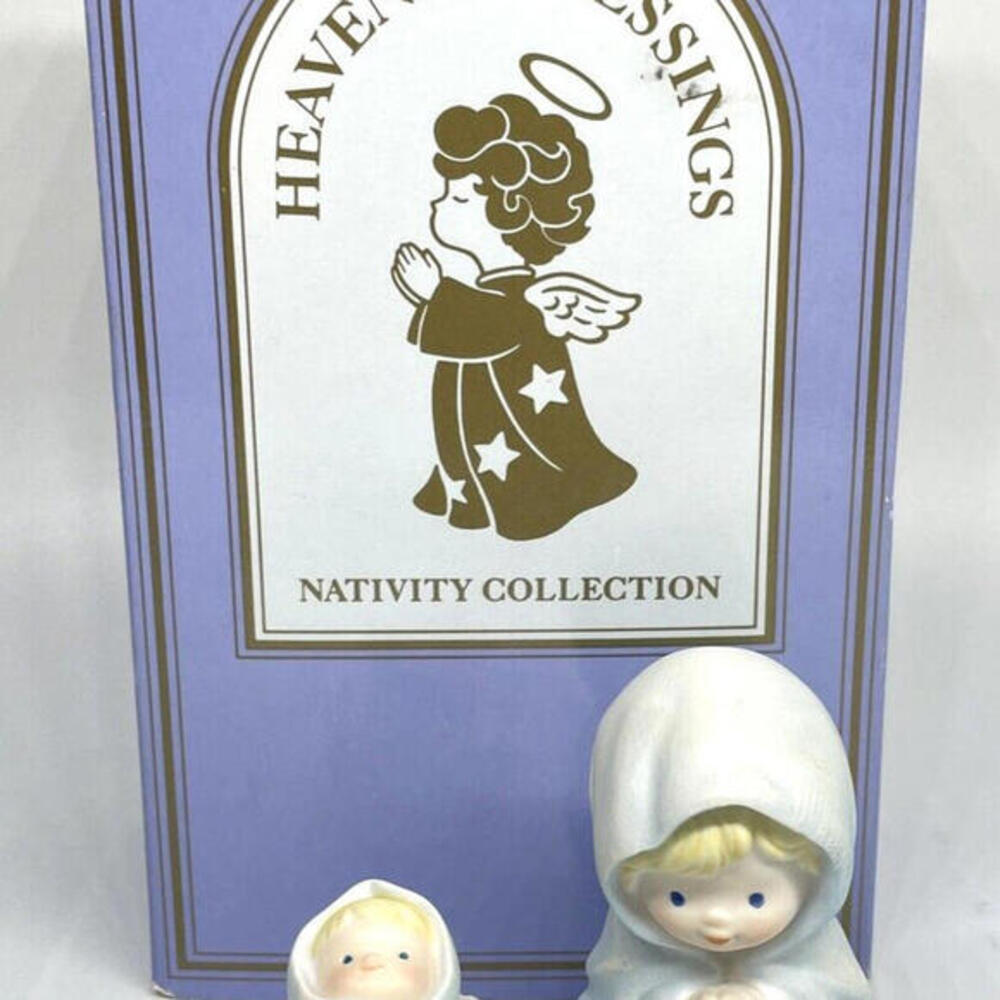 Avon Christmas Nativity Holy Family Figurine‎ Porcelain Heavenly Blessings 1986